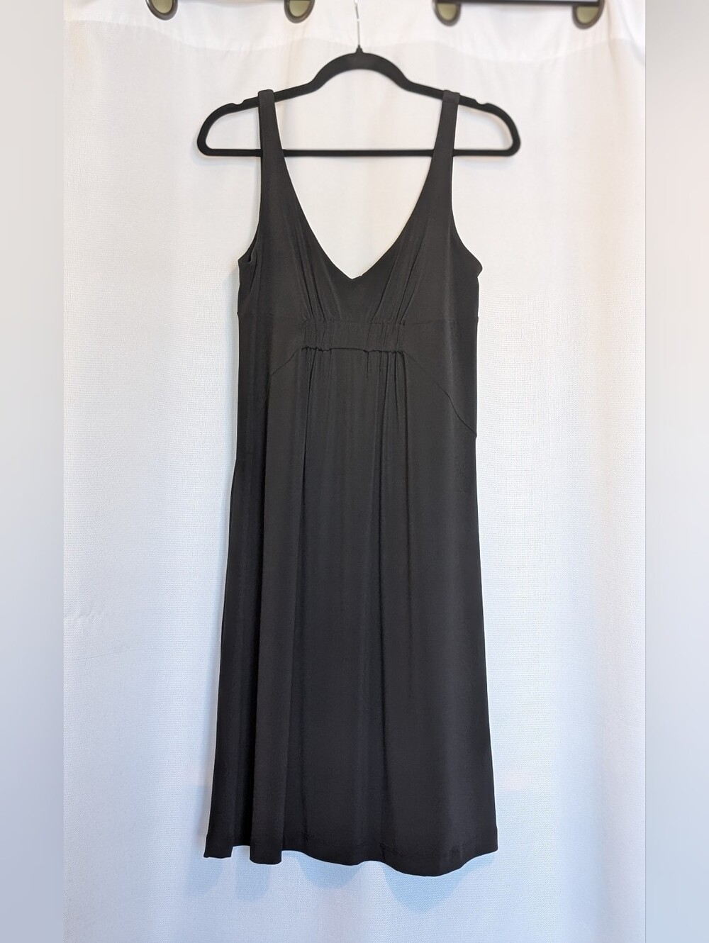 CAbi Classic Empire Waist Black Soft Stretch Sleeveless Midi Dress Size L